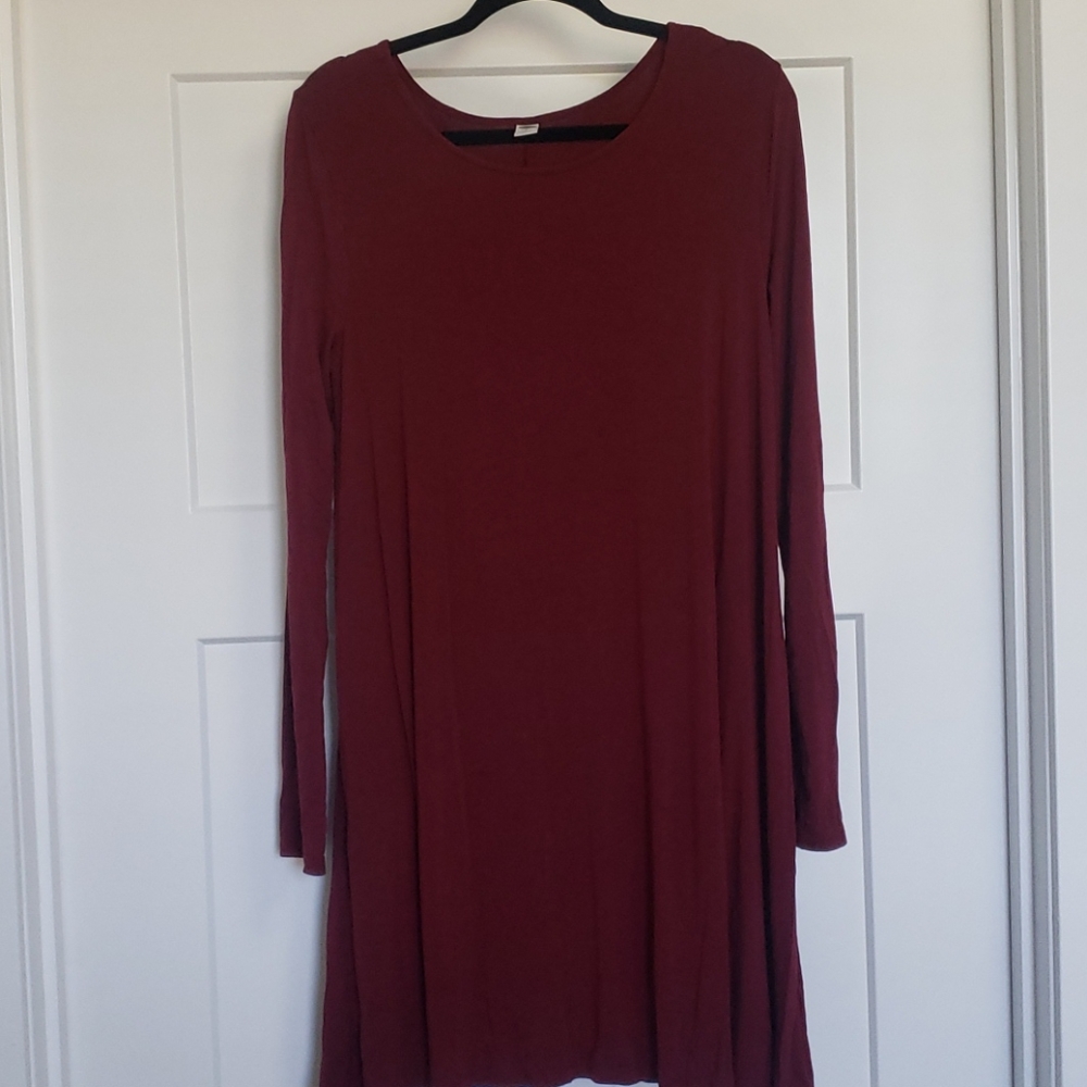 L Maroon Skater Dres